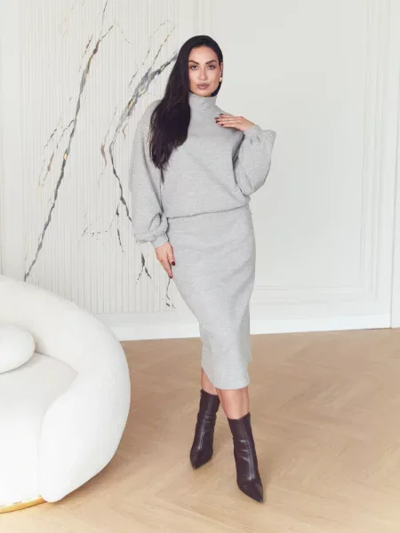 Спідниця міді Seventeen світло-сірий сіра