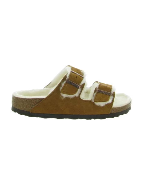 Klapki Birkenstock skórzane brązowe