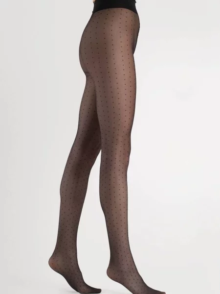 Колготы Fiore в горошек черные