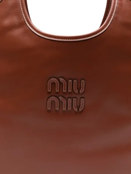 Geanta de piele Miu Miu din piele maro