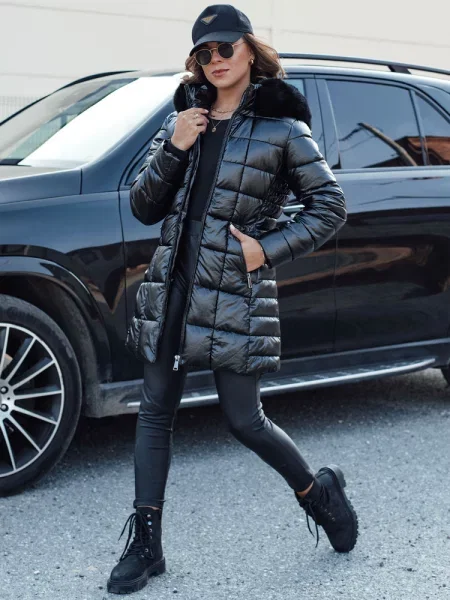 Kurtka zimowa pikowana WINTERZIP z kapturem Dstreet czarna