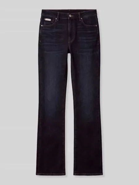 Jeansy o kroju bootcut z czystej bawełny w dark wash Calvin Klein Jeans niebieskie