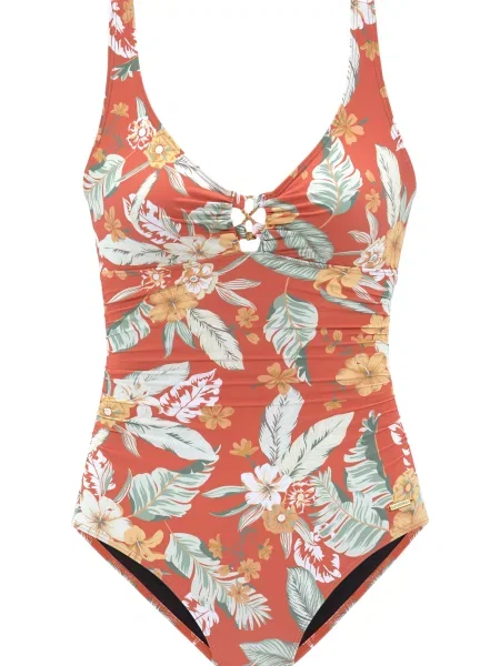 SUNSEEKER Costum de baie întreg verde deschis / verde închis / portocaliu deschis / portocaliu închis alb