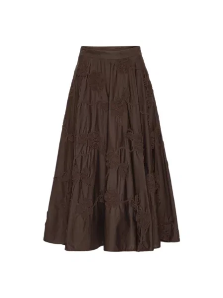 Maksi spódnica maxi Rotate Birger Christensen w kwiatki brązowa
