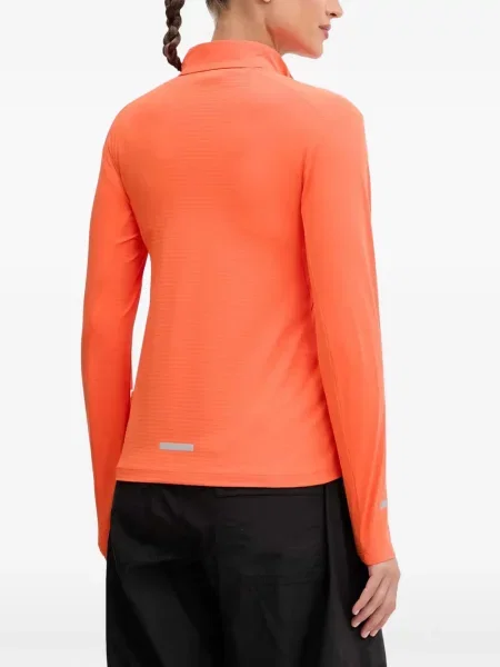 Ριγέ τρέξιμο μπλούζα Adidas από διχτυωτό κόκκινο