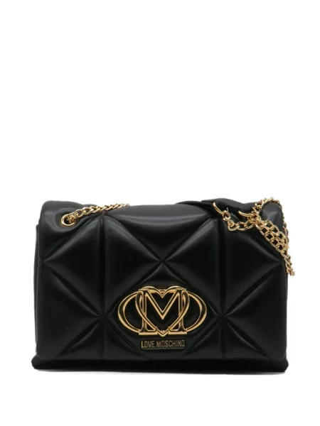 Matlasat geantă Love Moschino cu autograf negru