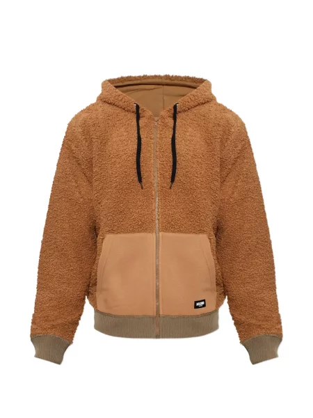 Fleece hoodie Moschino καφέ
