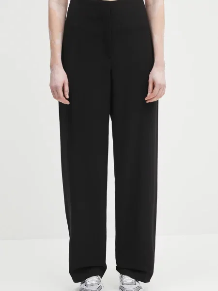 Sportmax pantaloni lat high waist negru