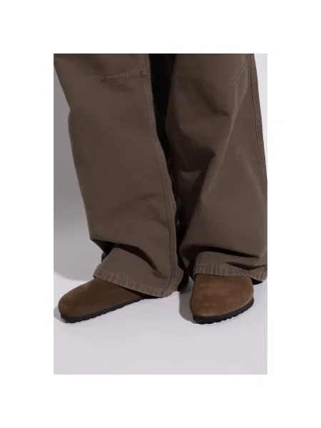 Klapki Birkenstock skórzane brązowe
