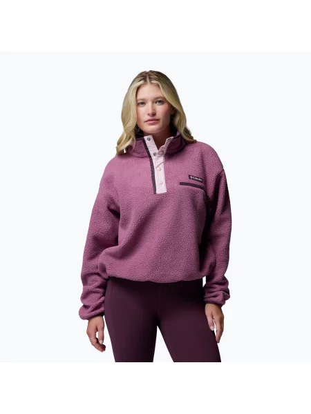 Bluză fleece pentru femei Columbia Helvetia II Cropped Half Snap Fleece antique mauve/mineral pink roz