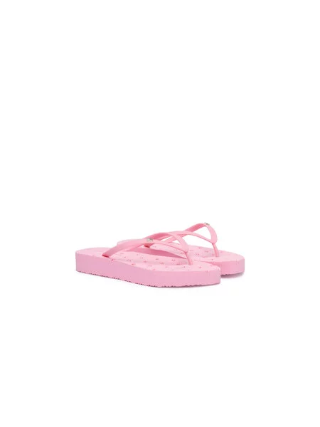 Šlepetės per pirštą Tommy Hilfiger Repeat Logo Platform rožinė