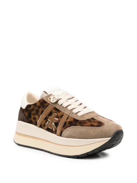 Sneakerși Premiata cu imagine cu model leopard maro