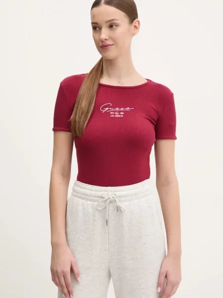 Тениска Guess SUZANNE бордо