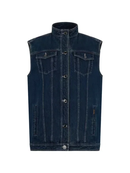 Vestă denim Moorer fără mâneci albastru