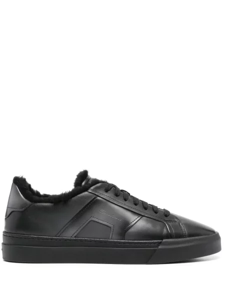 Sneakerși Santoni din piele negru