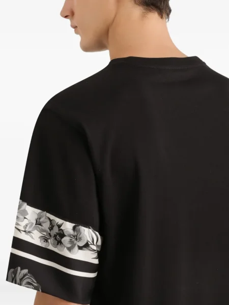 Тениска Dolce & Gabbana на цветя черно