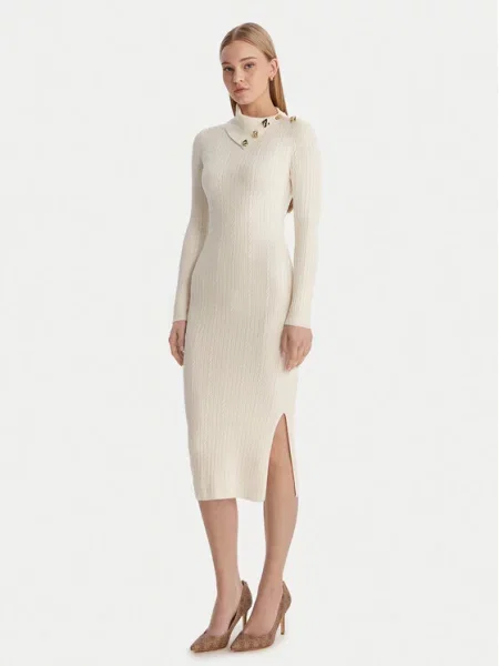 Guess Pletena obleka Écru