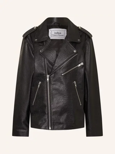 Lollys Laundry Kurtka Skórzana Rayll schwarz czarna