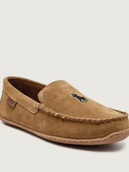 POLO RALPH LAUREN Papuci de casă BRENAN | piele întoarsă bej