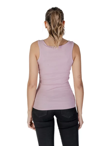 Bluzka Guess bez rękawów z nadrukiem czarna