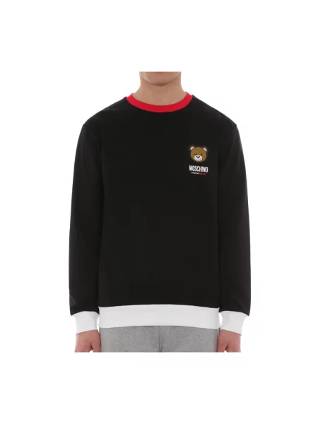 Dzianinowy sweter Moschino typu teddy czarny