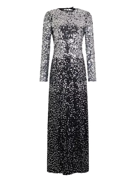 Rochie maxi Rabanne cu paiete lungă de costum argintiu