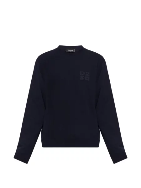 Pulover Dsquared2 cu broderie albastru