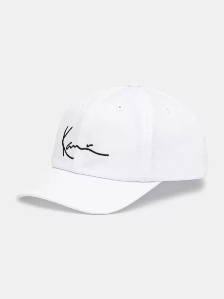 Шапка с козирка Karl Kani с апликация бяло