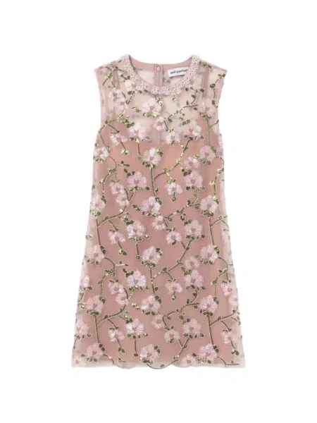 Rochie mini Self-portrait cu paiete cu model floral roz