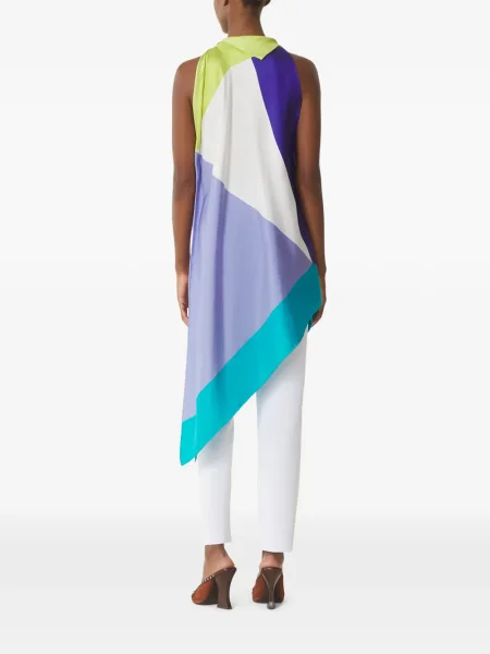 Top Lanvin cu imprimeu geometric violet