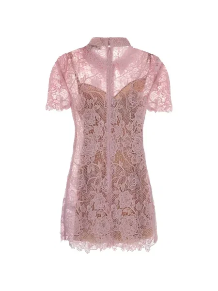 Rochie mini Self-portrait din dantelă roz