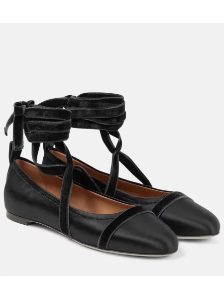 Balerini Malone Souliers din satin negru