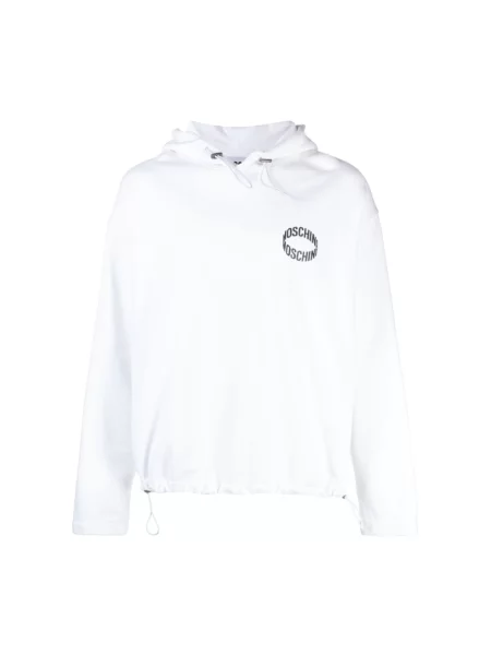 Bluza z kapturem Moschino z kapturem biała