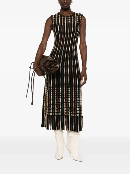 Rochie midi Ulla Johnson cu imprimeu geometric negru