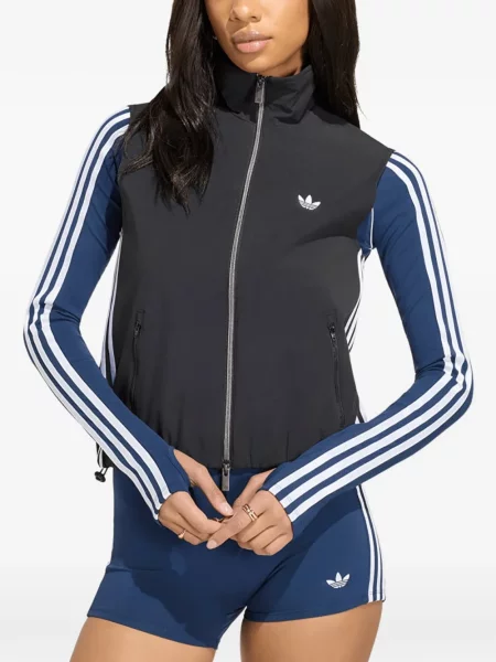 Τρέξιμο με κολάρο γιλέκο Adidas με κέντημα λευκό