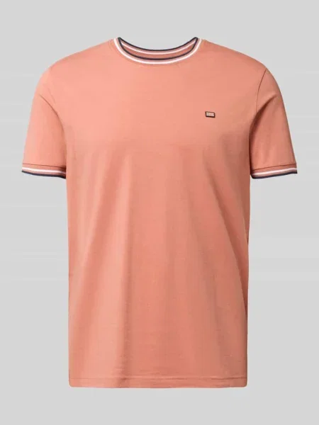 T-shirt z paskami w kontrastowym kolorze i okrągłym dekoltem Christian Berg Men