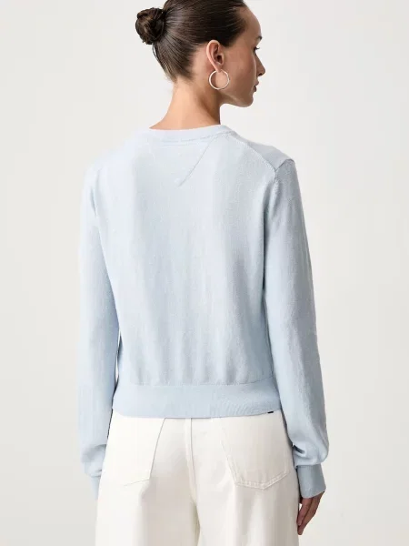 Tommy Jeans sweter z dodatkiem wełny niebieski