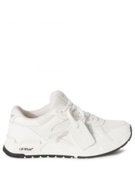 Sneakerși Off-white cu șireturi din dantelă alb