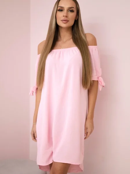 Rochie din denim Kesi Włoski de costum roz