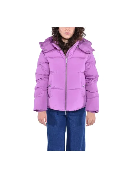 Parka Woolrich ze stretchu fioletowa