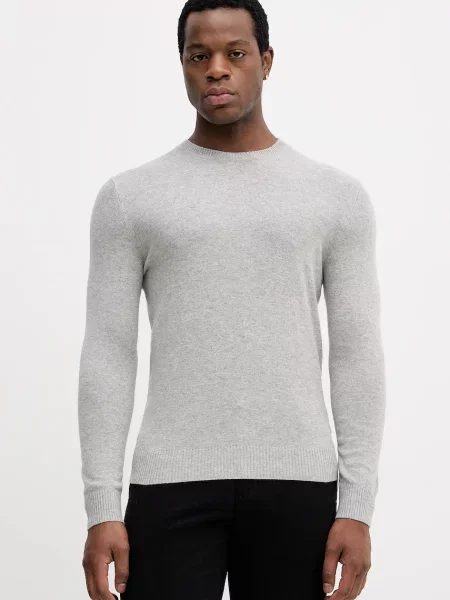 Пуловер с вълна Sisley сиво