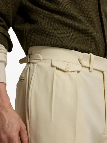 Pantaloni Ralph Lauren Purple Label de lână plisate violet