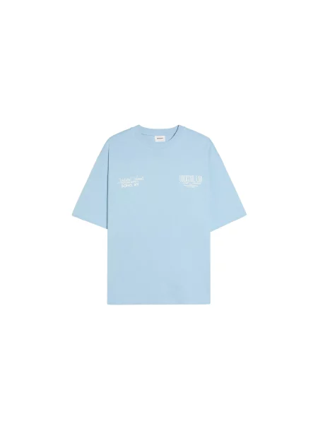 Bershka Tricou albastru deschis alb