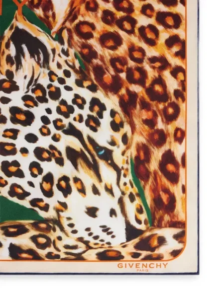 Fular Givenchy de mătase cu imagine maro