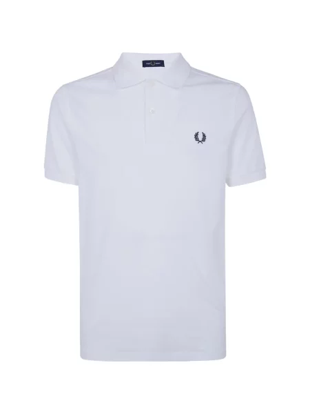 Tricou polo Fred Perry cu broderie alb