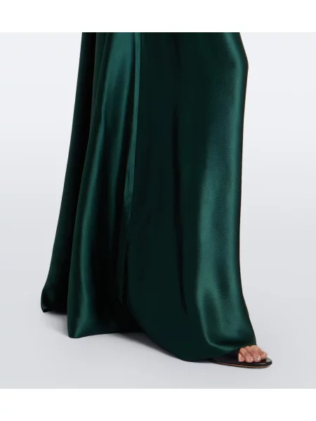 Rochie maxi Fforme din satin verde