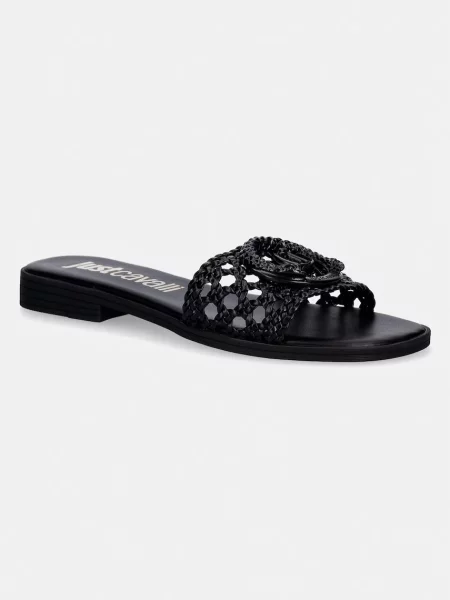 Just Cavalli papuci cu plat pentru femei negru