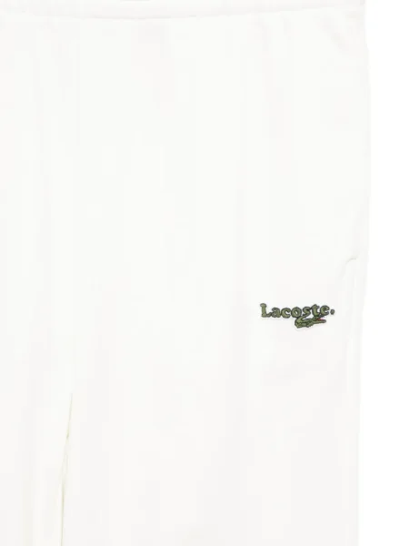 Pantaloni Lacoste cu broderie alb