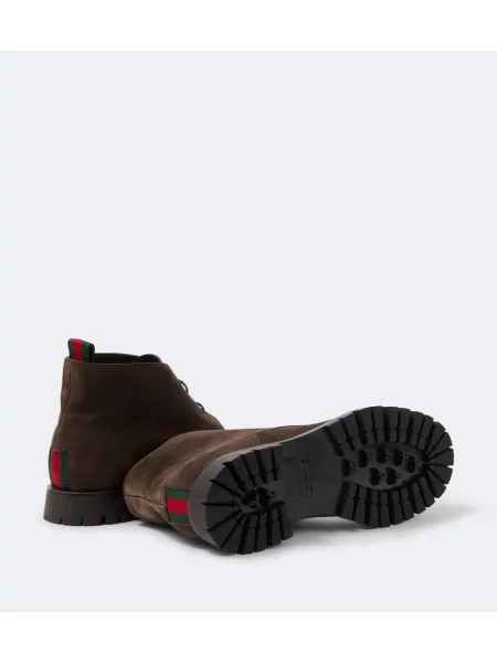 Ghete desert Gucci din piele de căprioară maro