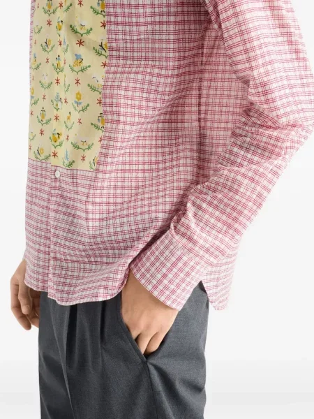 Cămașă Prada cu model floral cu imagine roșu